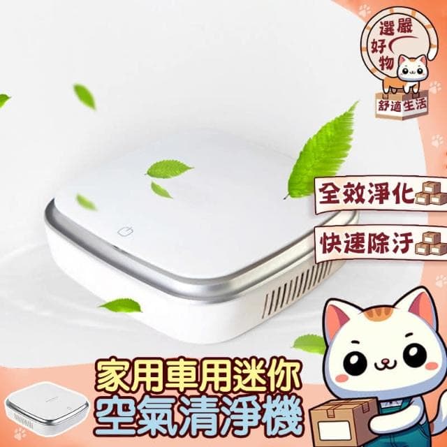 全效淨化 提升空氣品質-HEPA濾網 日本負離子USB 家用 車用空氣清淨機 淨化器 負離子空氣清淨機 空氣淨化器 除異