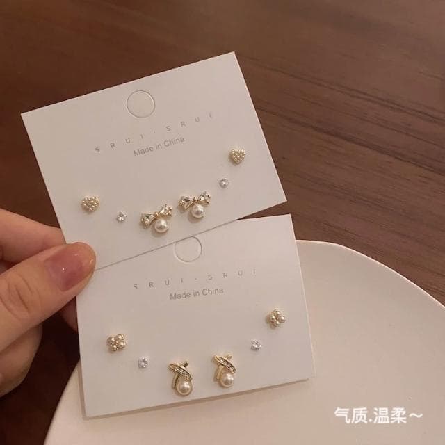 Miss Si 現貨速發 氣質溫柔珍珠耳釘套裝 s925銀針 小眾設計簡約精緻高級感網紅耳飾