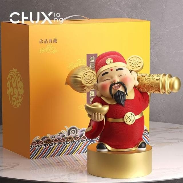 樹脂材質 國潮財神爺擺件公司店鋪開業禮物前臺裝飾品家居玄關喬遷新居禮品