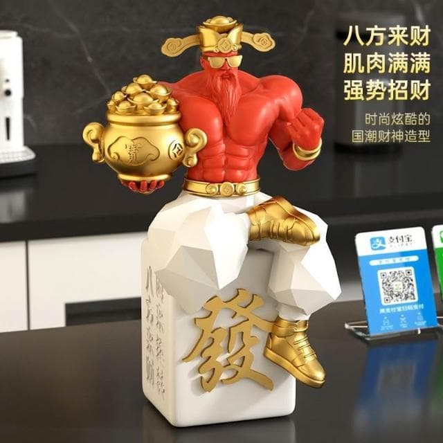 肌肉財神爺桌面擺件家用店鋪收銀臺裝飾品辦公室擺設喬遷開業禮物