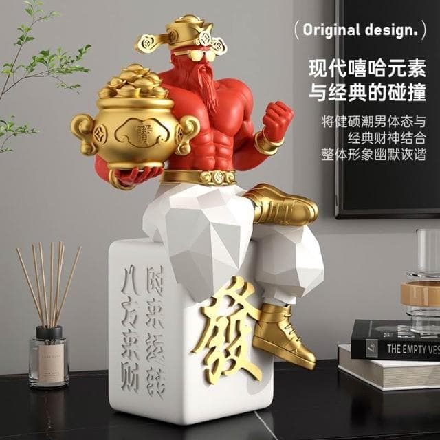 肌肉財神爺桌面擺件家用店鋪收銀臺裝飾品辦公室擺設喬遷開業禮物