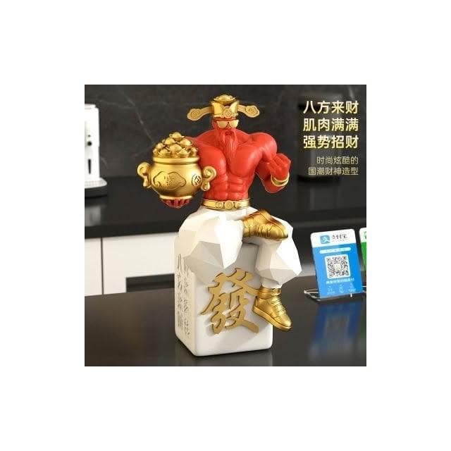 肌肉財神爺桌面擺件家用店鋪收銀臺裝飾品辦公室擺設喬遷開業禮物