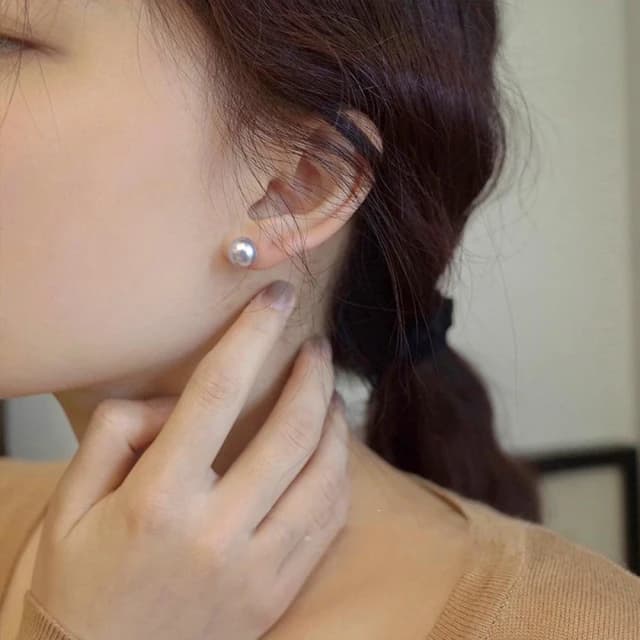 【LEESA】耳環\耳針\銀色耳環\冷淡風\耳飾\生日禮物\純銀耳環\女生耳環\小眾設計\珍珠耳釘\高級感\灰珍珠\個性耳釘\