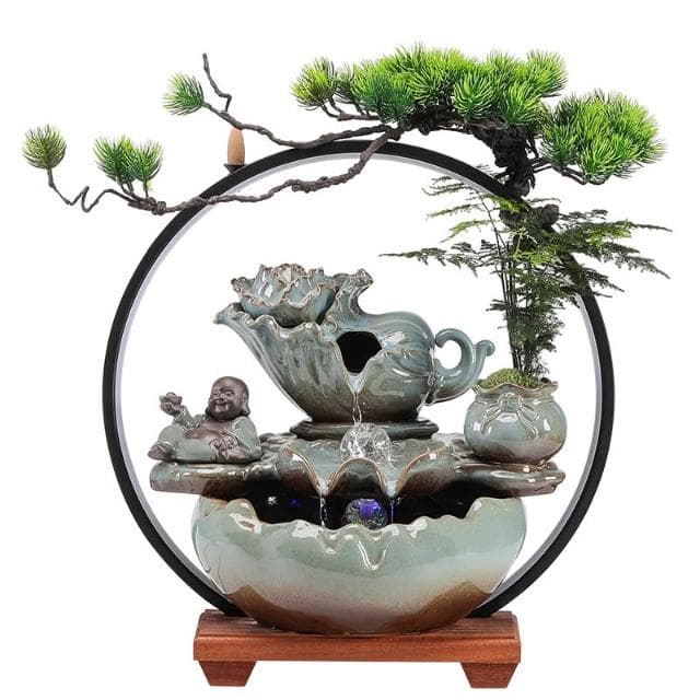 創意招財貓流水擺件迴圈轉運球客廳玄關公司辦公室裝飾品開業禮物