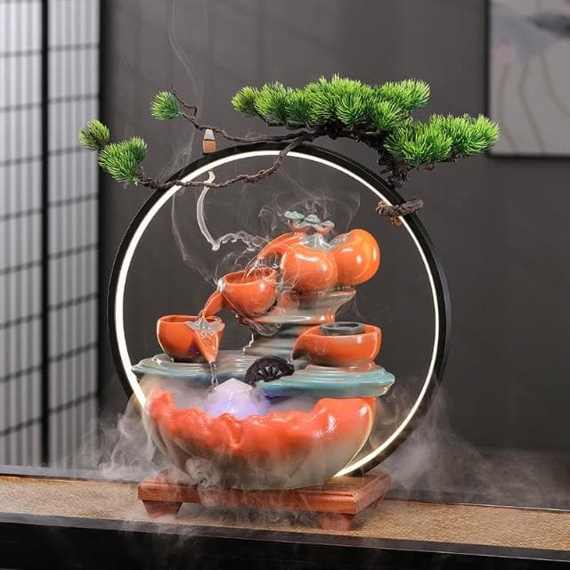 創意招財流水擺件客廳辦公室裝飾品桌面迴圈水新中式送禮開業禮物