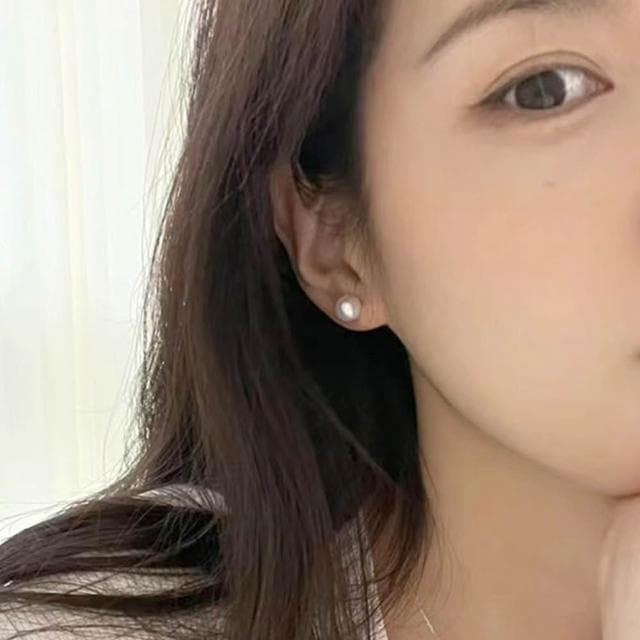 【LEESA】珍珠耳釘\S925純銀\氣質耳環\耳環夾式\女生耳還\耳環男\耳夾\耳環\珍珠耳環\禮物\純銀耳環\夾式耳環\