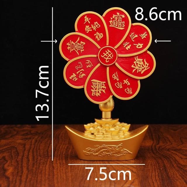招財進寶黃金萬裏風車轉轉龍鳳元寶桌面創意擺件金屬工藝品小禮物