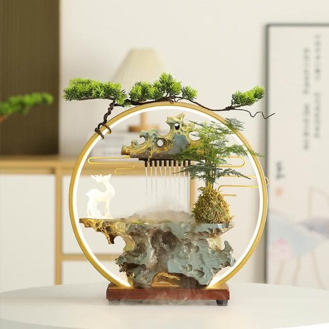 招財流水擺件迴圈水景觀裝飾中式客廳玄關辦公室桌面喬遷開業禮物