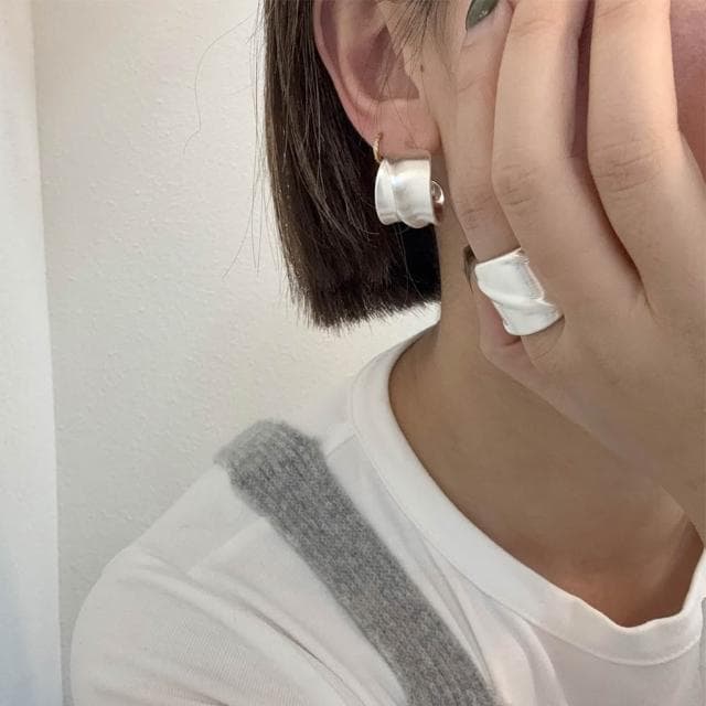 【LEEHER】閨蜜戒指/夾式耳環/耳環/戒指/禮物/女生耳環/純銀戒指/耳飾/飾品/戒指女生/耳釘/純銀耳環/純銀耳環/耳夾/