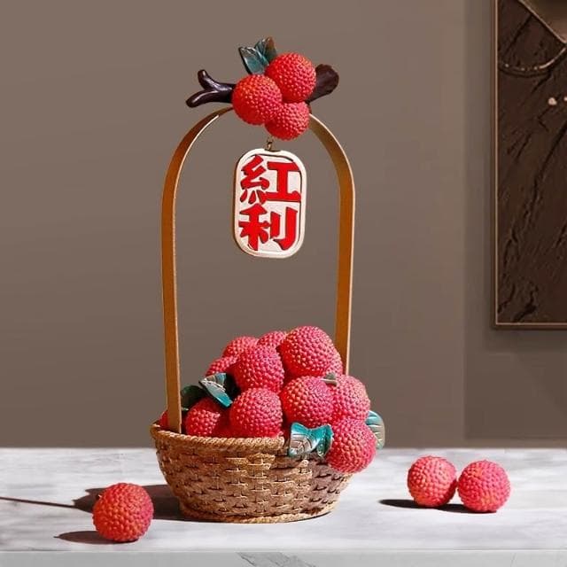 紅利荔枝擺件 客廳招財家居裝飾品 開業禮物喬遷新居禮品