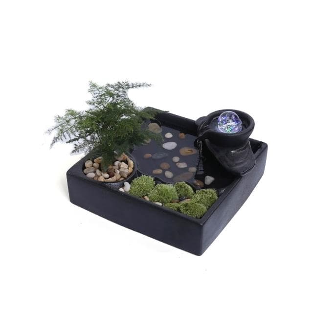創意流水生財迴圈水招財辦公室桌面裝飾品茶几噴泉小擺件開業禮物