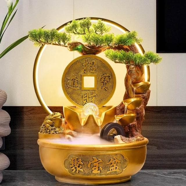 聚寶盆 金蟾招財流水盆 流水聚寶盆 流水擺件 招財擺飾 開運 風水招財流水組 風水擺件 開幕送禮 入厝禮物 DPKI