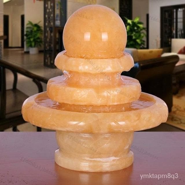 ⭐ 免運 開光 天然透光風水球 招財流水 流水聚寶盆 石來運轉水晶球擺件 流水招財 招財風水 風水擺件開業送禮 入厝禮物