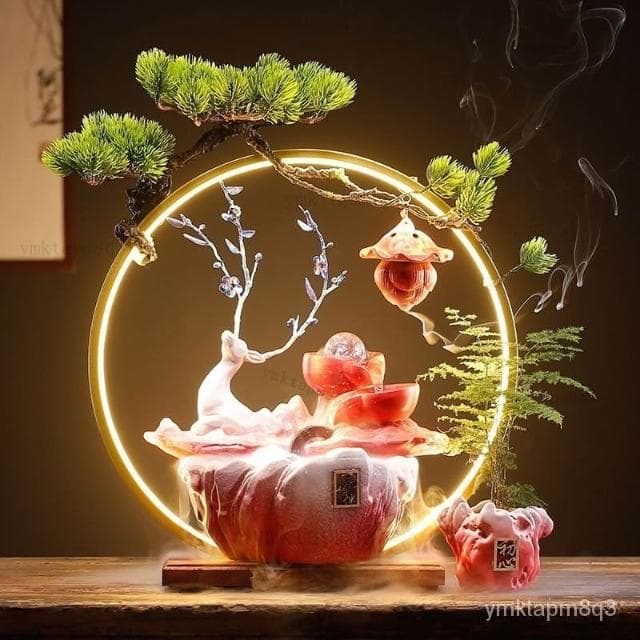⭐免運  招財麋鹿  招財流水盆 流水聚寶盆 流水擺件 招財擺飾 開運 風水招財流水組 風水擺件 開幕送禮 入厝禮物