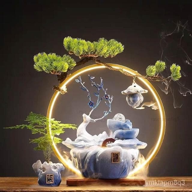 ⭐免運  招財麋鹿  招財流水盆 流水聚寶盆 流水擺件 招財擺飾 開運 風水招財流水組 風水擺件 開幕送禮 入厝禮物