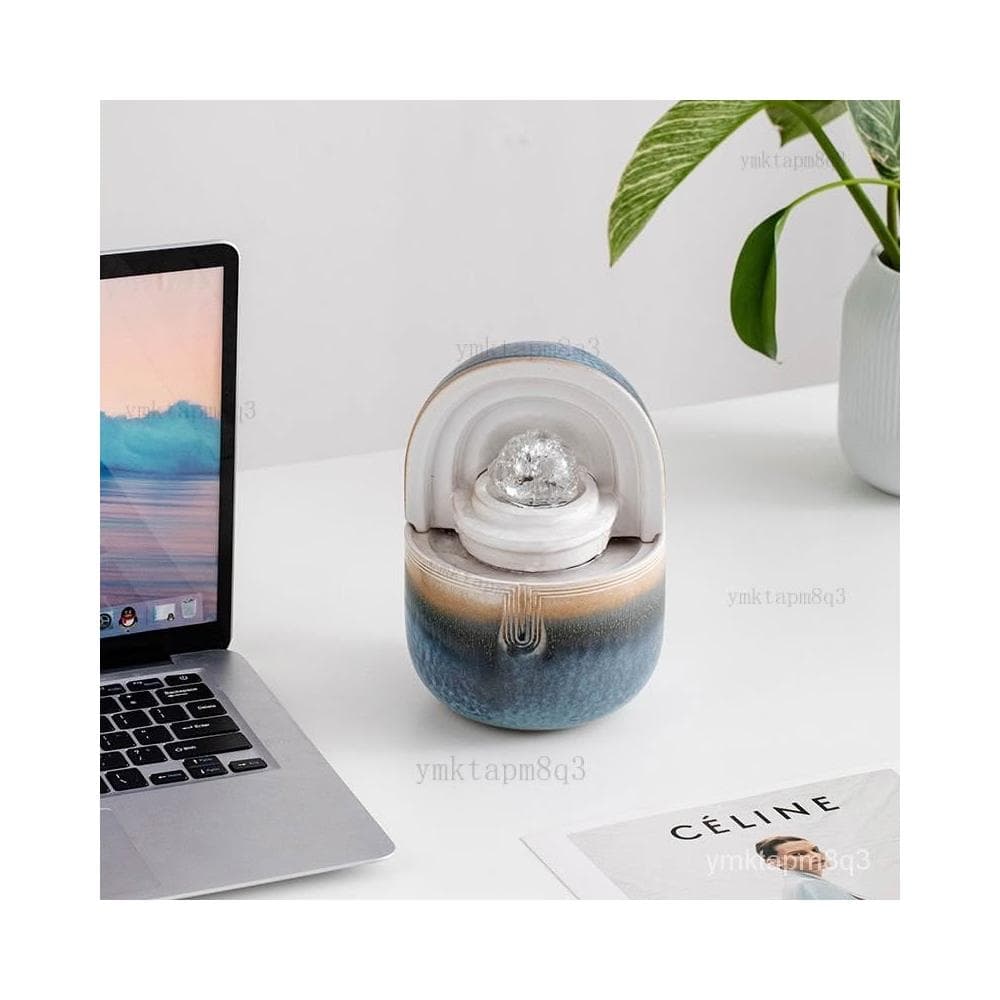 💚招財流水擺件 風水球 陶瓷招財擺件 辦公室桌麵噴泉造景裝飾  流水噴泉擺設 風水招財 流水盆 風水擺件 開業 入厝禮物
