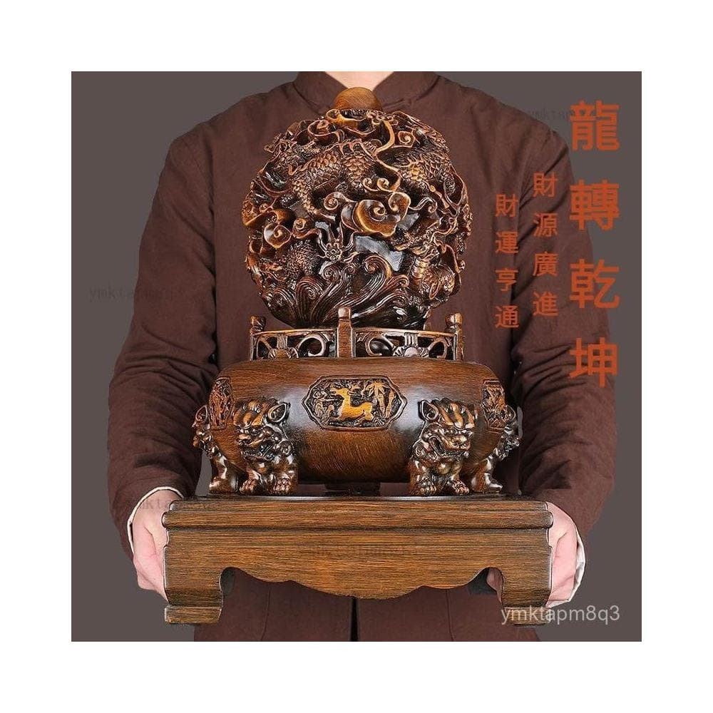 ⭐ 免運 龍轉乾坤鼎擺件 風水球 風水招財 風水擺件 聚寶盆 招財擺飾 風水聚財 招財  聚寶盆 時來運轉 開業入厝禮物