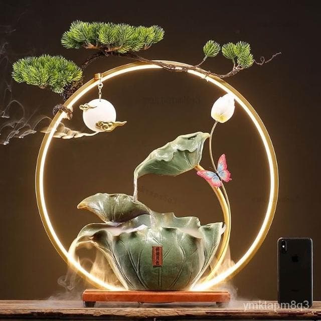 ⭐好運蓮蓮 招財流水擺件 110V 招財流水盆 流水聚寶盆 流水擺件 招財擺飾  風水擺件 開店送禮 開幕送禮 入厝禮物