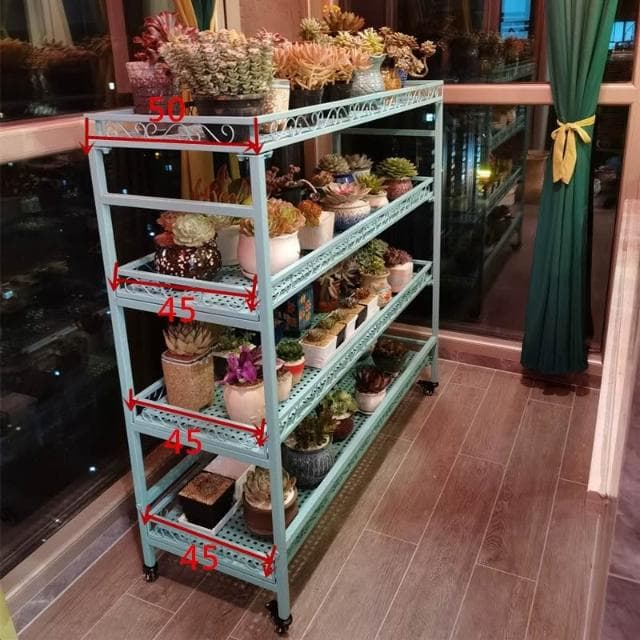 花架 盆栽架 植物架  花含煙 陽臺多肉花架室外落地帶輪移動室內鐵藝露臺多層花架