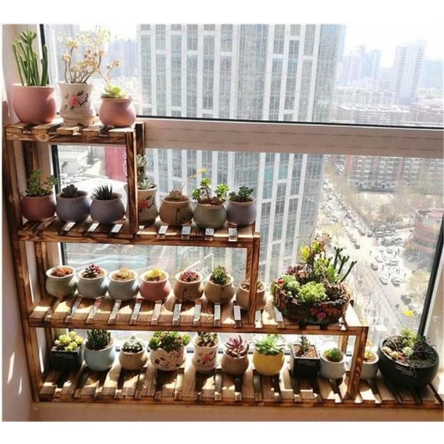花架 盆栽架 植物架 窗臺花架實木多層陽臺客廳室內花盆階梯飄窗多肉架子落地式置物架