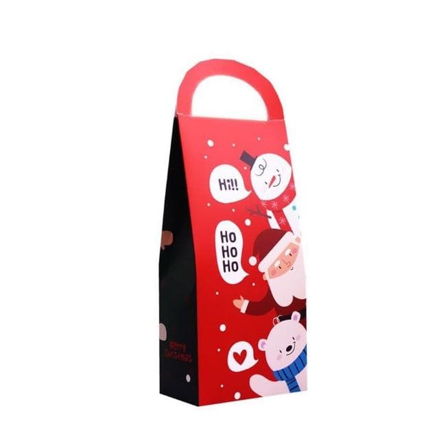 嚴選SHOP 聖誕節長條手提盒 聖誕 包裝 紙盒 耶誕節禮盒 小提盒 牛軋糖盒 糖果盒 禮品包裝 餅乾盒 X071