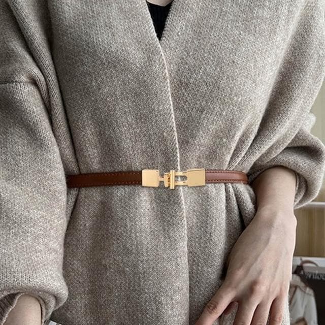 【MoonDy】腰帶 皮帶 細腰帶 腰帶女 真皮皮帶 收腰皮帶 皮帶女 細皮帶 牛皮腰帶 腰鏈 腰繩 生日禮物 大衣腰帶 復古腰帶