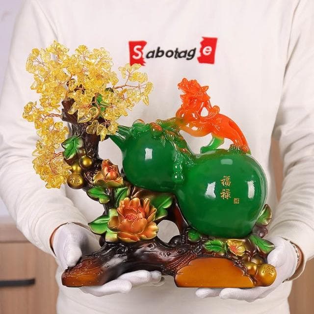 招財葫蘆貔貅水晶擺件 葫蘆 葫蘆擺件 開業送禮 開店送禮 入厝禮物 招財 工藝品 傢居擺飾 辦公室客廳酒櫃裝飾品擺設