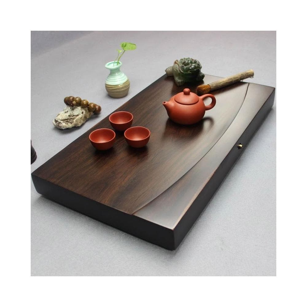 實木茶盤 泡茶盤 原木茶盤 茶具茶盤 茶托盤 木製茶盤 整塊黑檀木茶盤實木茶臺長方形原木家用茶海大號排水簡約功夫茶具