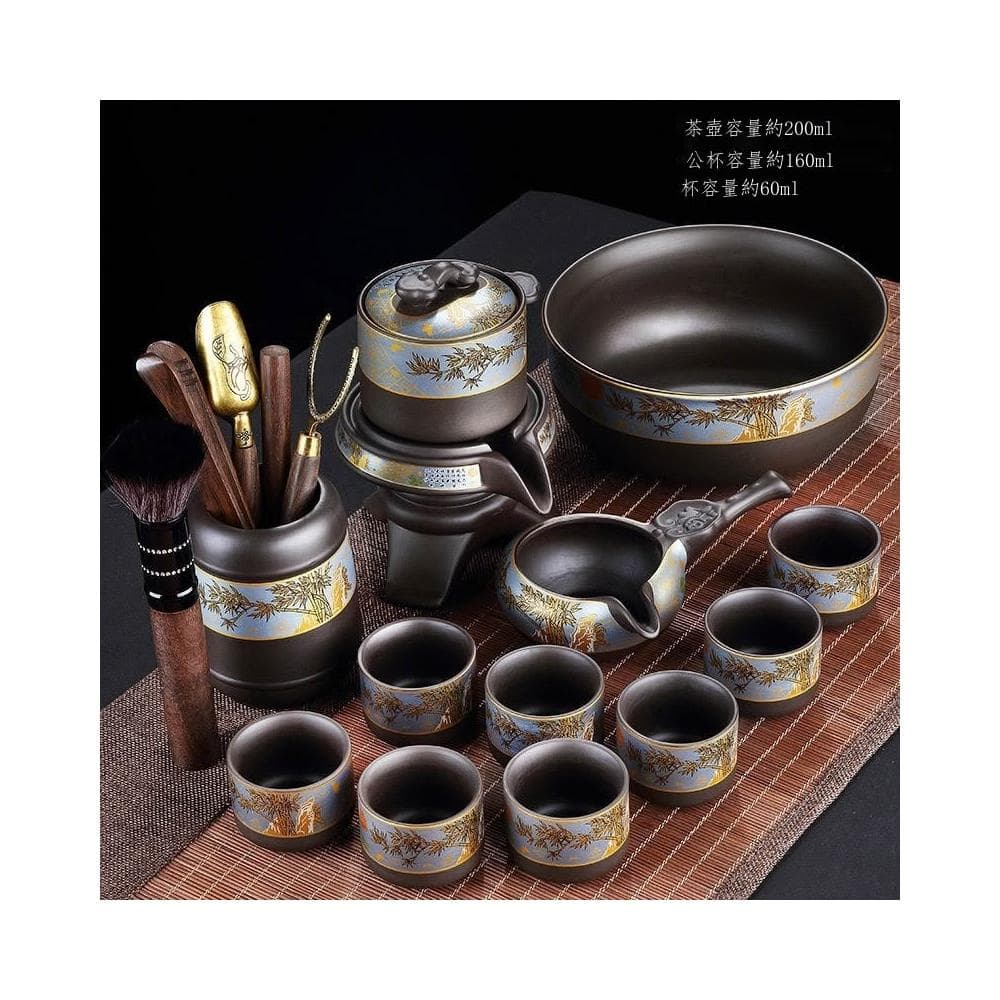 紫砂自動茶具套裝 茶具組 泡茶組 茶具套裝 自動茶具 功夫茶具 會客送禮 懶人泡茶神器 功夫旋轉出茶 茶盤