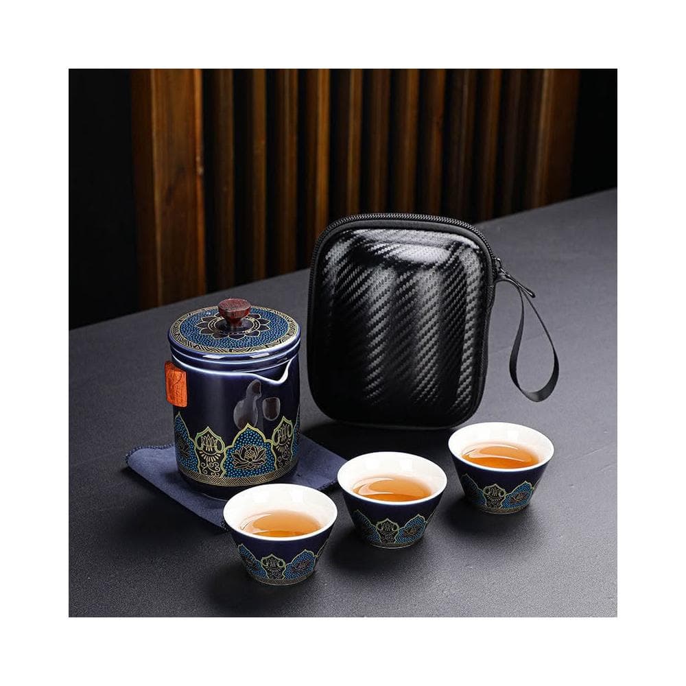 ⭐台灣出貨 旅行茶具套裝一壺三杯家用輕奢戶外陶瓷便攜式快客杯公司活動贈品