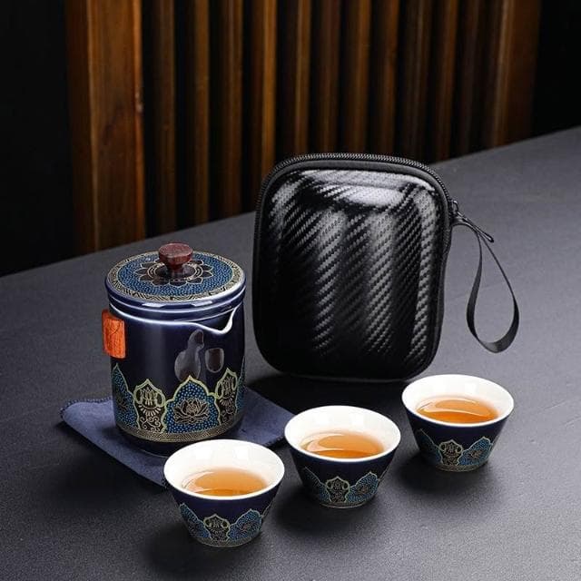 ⭐台灣出貨 旅行茶具套裝一壺三杯家用輕奢戶外陶瓷便攜式快客杯公司活動贈品