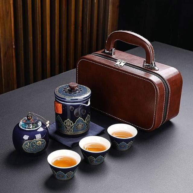 ⭐台灣出貨 旅行茶具套裝一壺三杯家用輕奢戶外陶瓷便攜式快客杯公司活動贈品