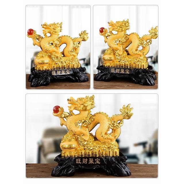 十二生肖招財龍擺件本命年吉祥物客廳酒櫃玄關裝飾工藝品開業禮物