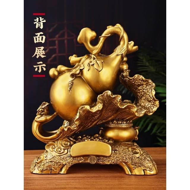 招財納福白菜葫蘆擺件聚寶盆客廳玄關電視櫃裝飾喬遷新居開業禮物