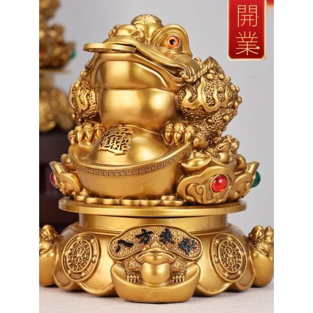 招財金蟾擺件鎏金銅店鋪喬遷開業送禮客廳裝飾品八方來財三足金蟾