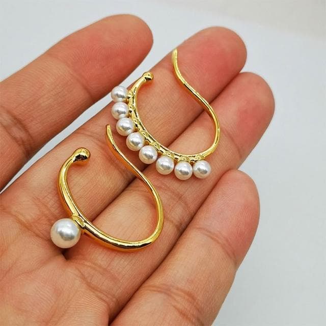 【LEESA】珍珠耳環\無耳洞耳環\復古耳環\飾品\禮物\抗敏\耳針\金色耳環\耳環\女生飾品\小香風耳環\造型耳環\耳夾\