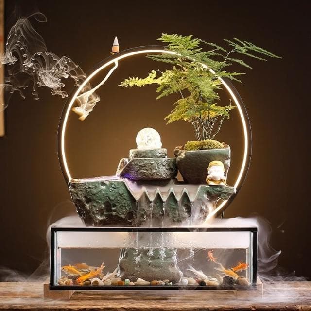 流水擺件 魚缸流水生財擺件客廳循環水家居裝飾辦公室招財玄關喬遷開業禮物