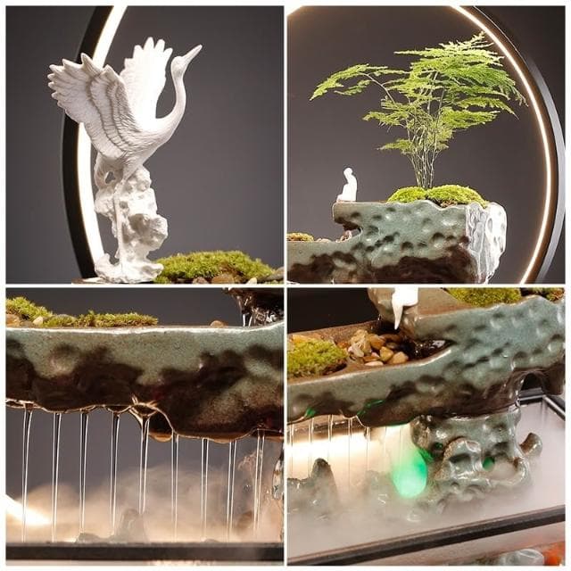 流水擺件 魚缸流水生財擺件客廳循環水家居裝飾辦公室招財玄關喬遷開業禮物