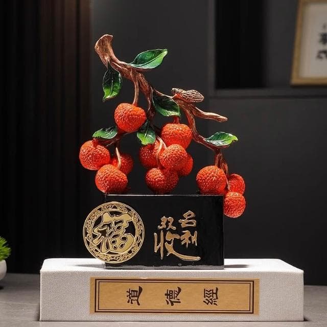 荔枝擺件 名利雙收招財大吉大利開業禮物搬家喬遷禮物禮品