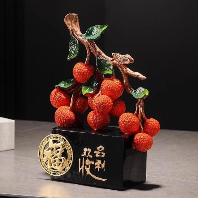 荔枝擺件 名利雙收招財大吉大利開業禮物搬家喬遷禮物禮品