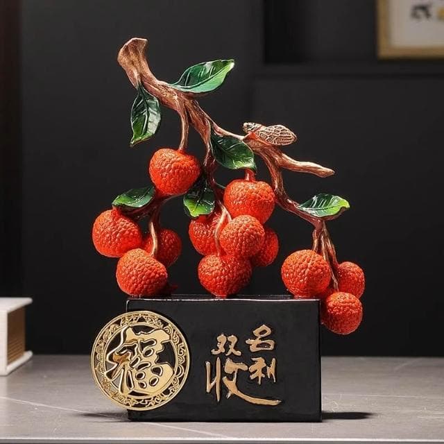 荔枝擺件 名利雙收招財大吉大利開業禮物搬家喬遷禮物禮品