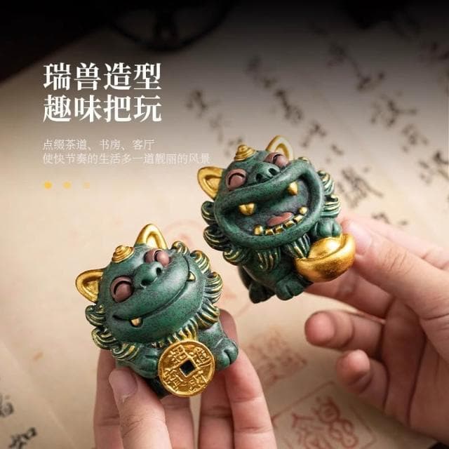 擺件 前程似錦國潮文創招財貔貅桌面裝飾擺件醒獅節 禮物
