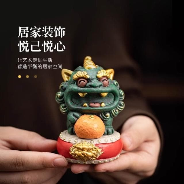 擺件 前程似錦國潮文創招財貔貅桌面裝飾擺件醒獅節 禮物