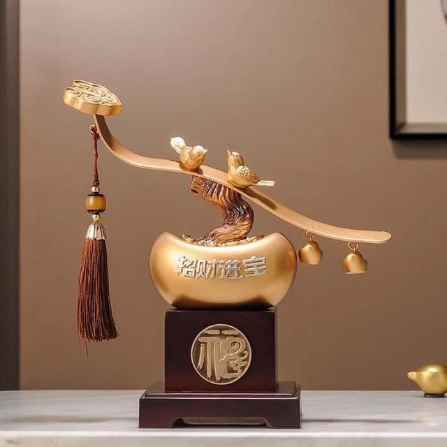 招財進寶如意擺件中式客廳玄關酒櫃辦公室裝飾品喬遷新居開業禮物
