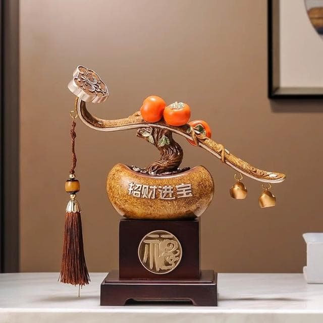 招財進寶如意擺件中式客廳玄關酒櫃辦公室裝飾品喬遷新居開業禮物
