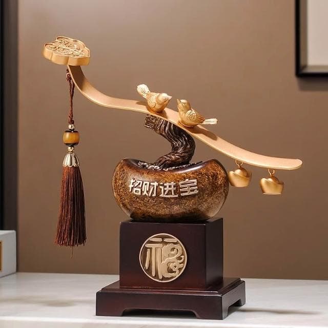 招財進寶如意擺件中式客廳玄關酒櫃辦公室裝飾品喬遷新居開業禮物