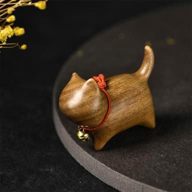 【LEEHER】桌面擺飾/盆栽裝飾/招財擺飾/裝飾/可愛小物/裝飾品/擺飾/禮物/招財/貓咪擺飾/小擺件/黑檀木/原創/擺件/