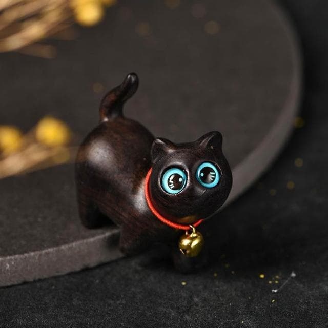 【LEEHER】桌面擺飾/盆栽裝飾/招財擺飾/裝飾/可愛小物/裝飾品/擺飾/禮物/招財/貓咪擺飾/小擺件/黑檀木/原創/擺件/
