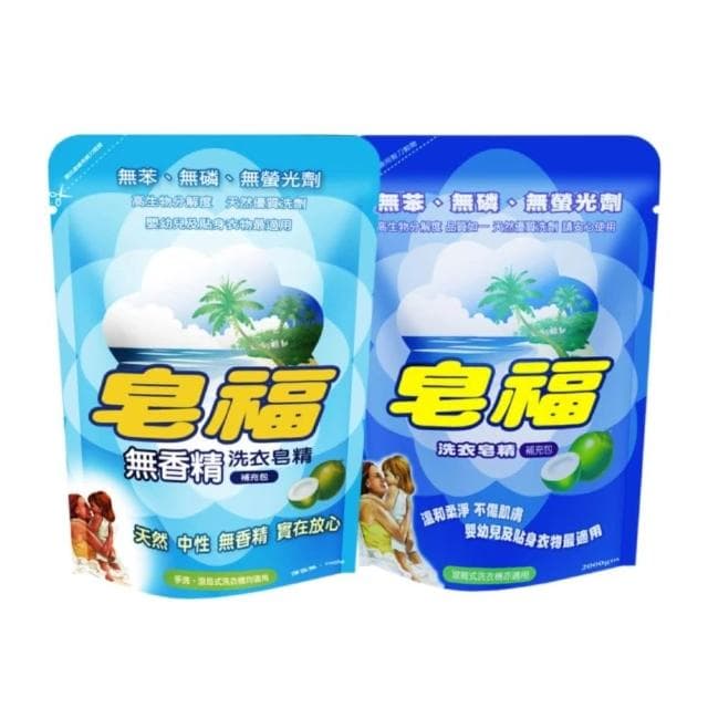 【皂福】純植物油洗衣皂精 瓶裝3300g*4 / 補充包2000g*6 (天然/無香精2款任選 適用嬰幼兒及貼身衣物)