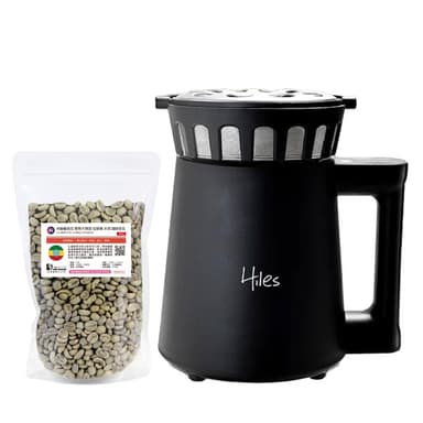 【Hiles】第二代氣旋熱風家用烘豆機(溫度/時間可調式) HE-HRT2 含1公斤阿拉比卡咖啡生豆